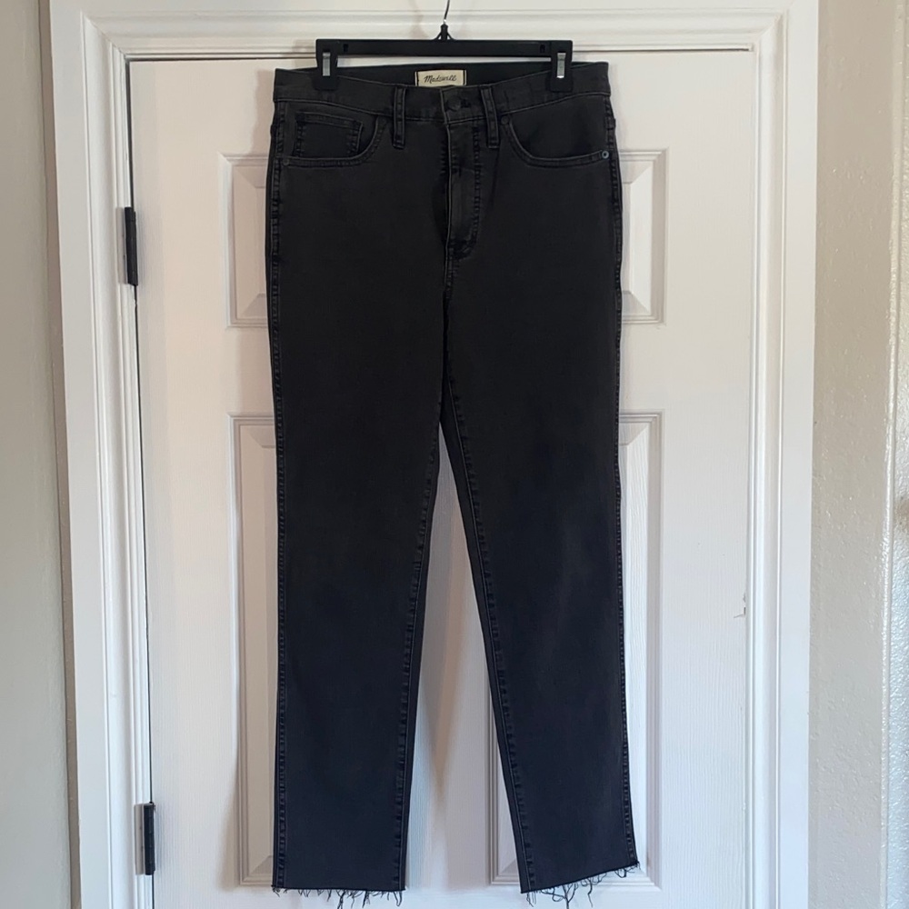 Madewell Stovepipe Black Straight Leg Jeans